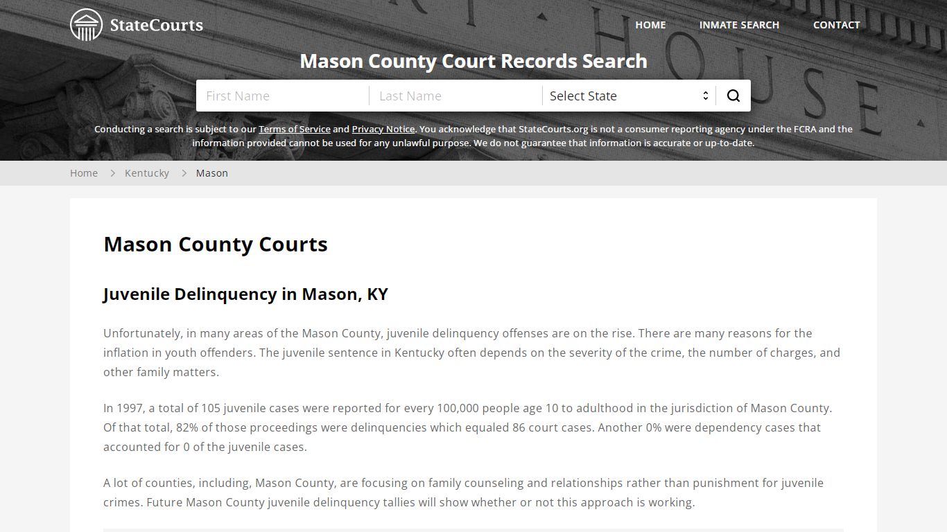 Mason County, KY Courts - Records & Cases - StateCourts