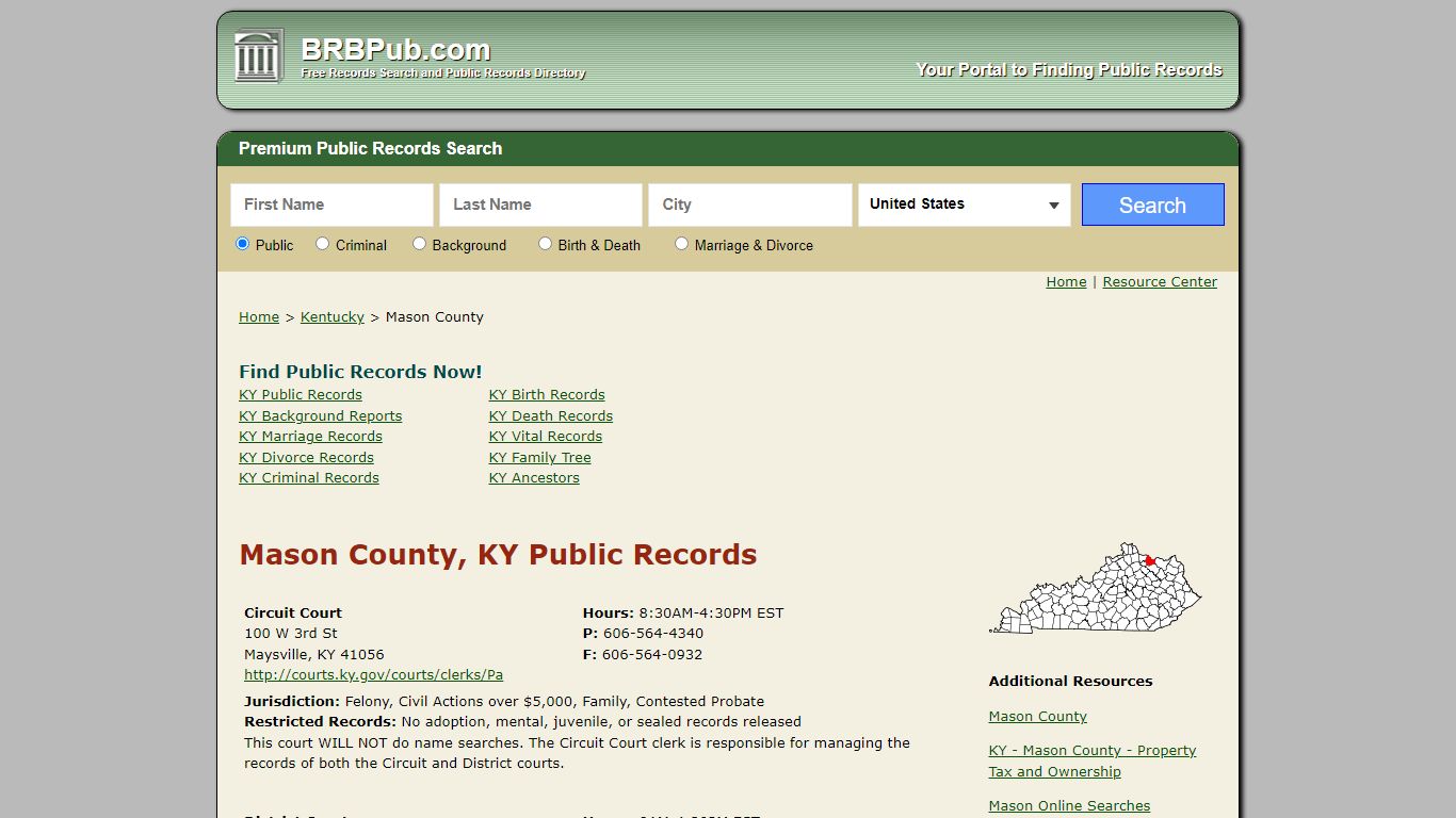 Mason County Public Records | Search Kentucky Government ...